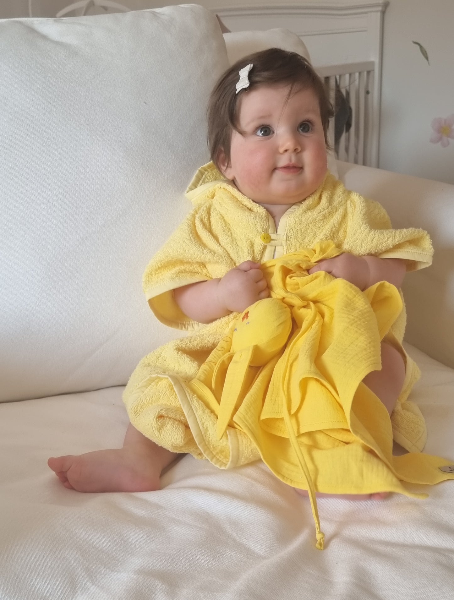 Premium Frottee Badeponcho - gelb