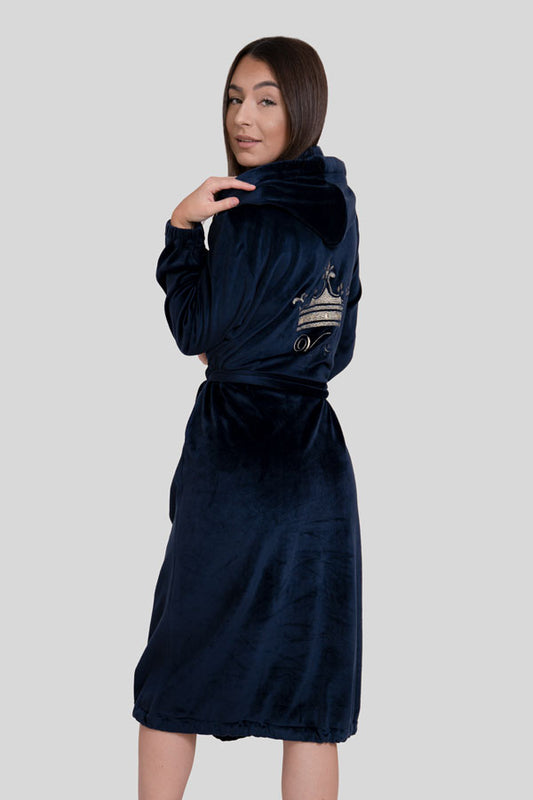 Kopalni plašč VJSnature pliš - temno moder