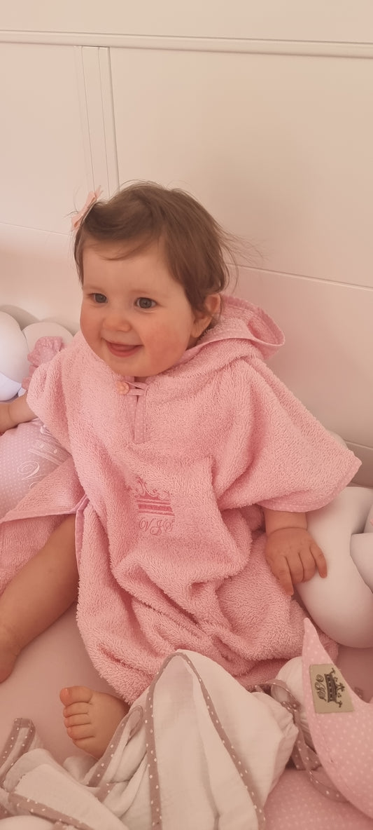 Kopalni pončo frotir premium - roza