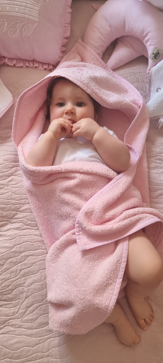 Brisača s kapuco frotir premium-roza