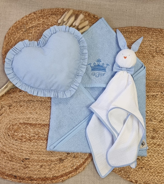 Brisača s kapuco frotir premium - svetlo modra