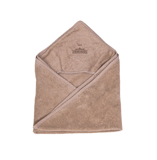 Brisača s kapuco  frotir premium - rjava