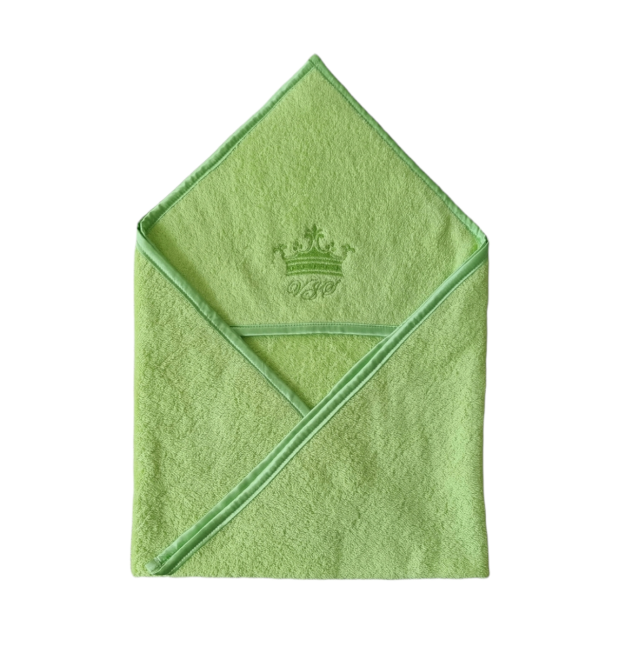 Brisača s kapuco frotir premium -  zelena