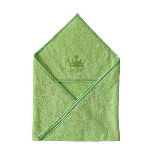 Brisača s kapuco frotir premium -  zelena