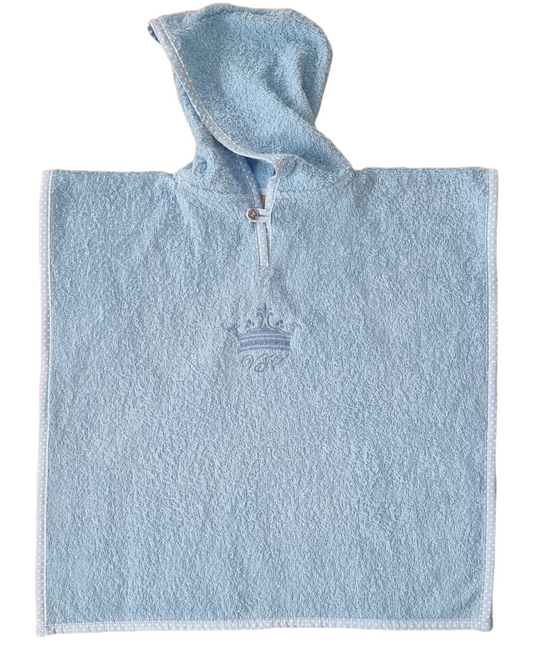 Kopalni pončo frotir premium - svetlo moder