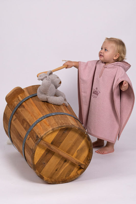 Kopalni pončo pike frotir - umazano  roza