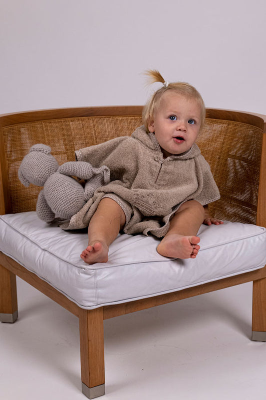 Kopalni pončo frotir premium - rjav